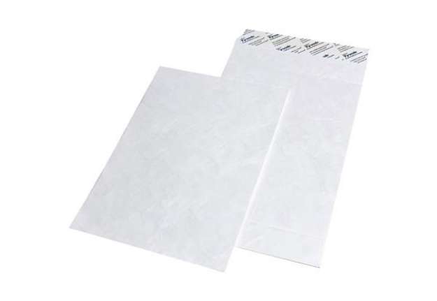 Immagine di Buste a sacco con soffietti e strip bianche 229x324x38 mm - conf. 100 pz Tyvek formato C4 - 11841