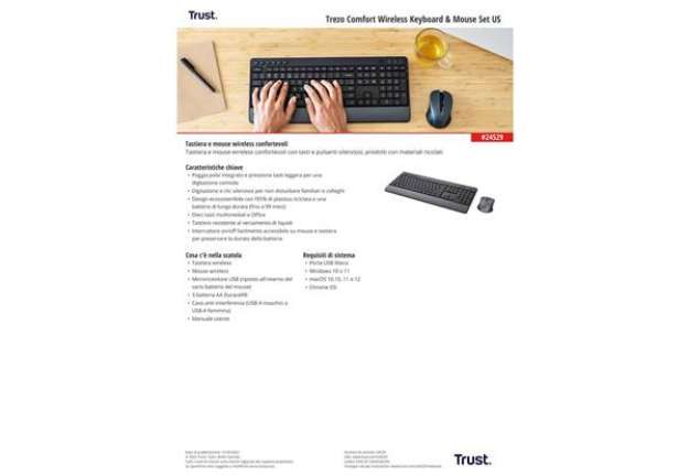 Immagine di Set tastiera e mouse TREZO Trust nero  24530