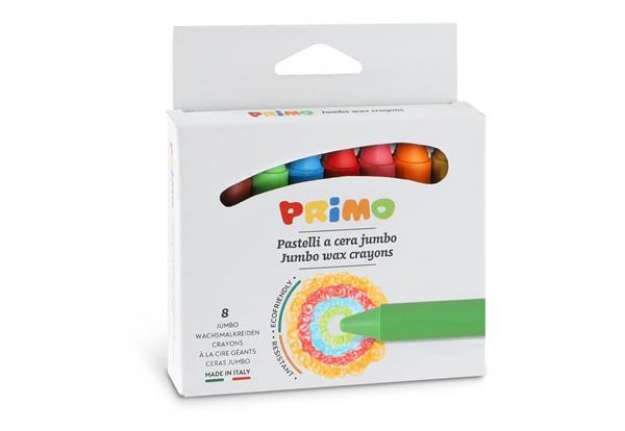 Immagine di Pastelli a cera Jumbo alta resistenza confezione 8 colori nudi Primo assortiti 0601PC8J