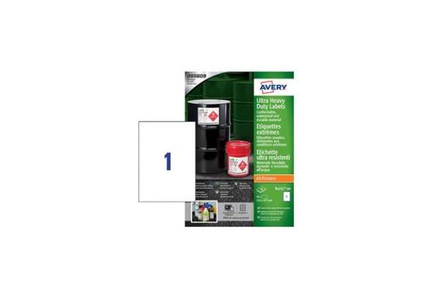 Immagine di Etichette in Teslin bianco Avery Laser/Inkjet 1 et./foglio 210x297 mm conf. 50 fogli - B4775-50