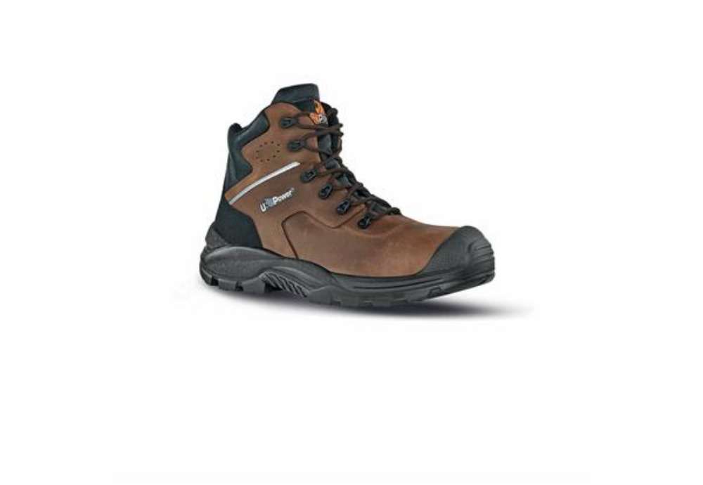 Immagine di Scarpe antinfortunistiche in pelle pull-up idrorepellente Greenland S3 SRC nero-marrone U-Power N° 4