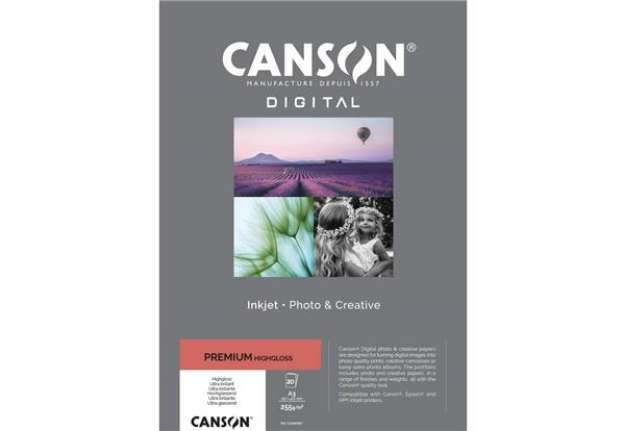 Immagine di Carta fotografica Canson Premium bianca 20 fogli -  255 g/m²  HighGloss RC A3 - C33300S007