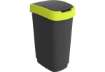 Immagine di Cestino gettacarte Rotho Twist con coperchio basculante 50 L lime verde F600321