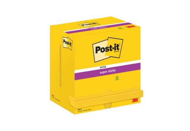 Immagine di Foglietti riposizionabili Super Sticky Notes Post-it®Giallo oro 76x127 mm - 12 blocchetti da 90 ff -