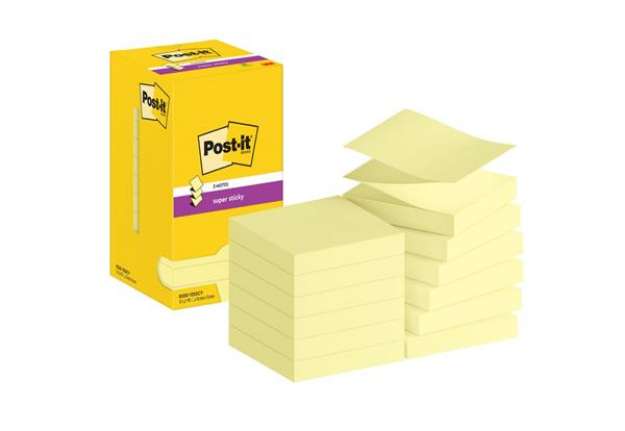 Immagine di Foglietti riposizionabili Z-Notes Super Sticky Post-it® Giallo Canary  76x76 mm 12 blocchetti da 90