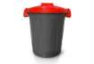 Immagine di Bidone 25 litri dotato di coperchio e due chiusure esterne PP Mobil Plastic rosso - 105/25-ROB
