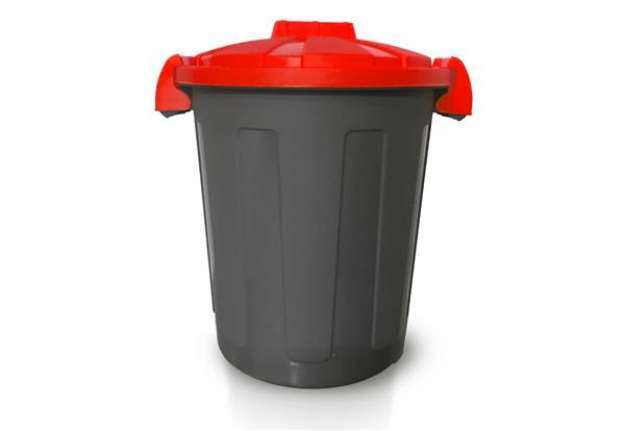 Immagine di Bidone 25 litri dotato di coperchio e due chiusure esterne PP Mobil Plastic rosso - 105/25-ROB