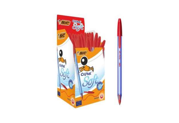 Immagine di Penna a sfera BIC Cristal Soft 1,2 mm rosso conf. 50 pezzi - 9185201
