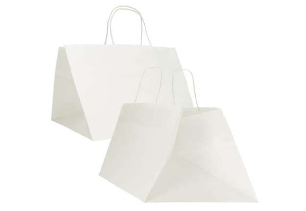 Immagine di Shopper Surf Maxi - 34 x 34 x 25 cm - carta kraft - bianco - Mainetti Bags - conf. 15 pezzi
