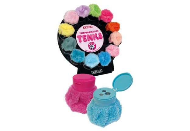 Immagine di Temperamatite Tenks Peluche - 3 fori - colori assortiti - Arda - conf. 36 pezzi