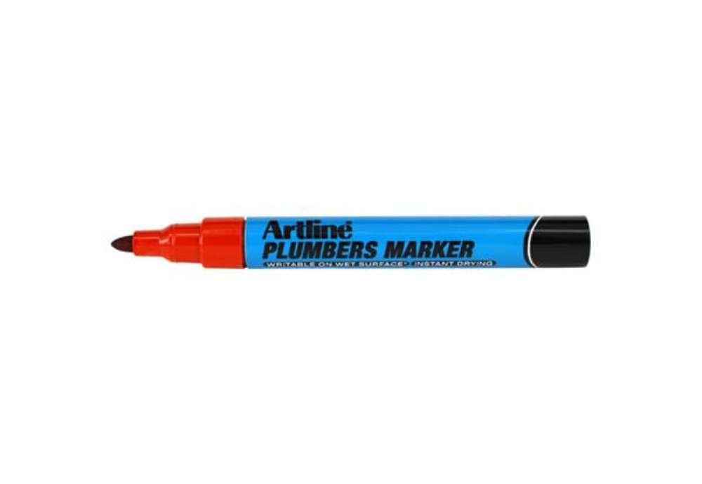 Immagine di Marcatore permanente Plumbers Artline - punta tonda 1,5 mm rosso A PLM/R