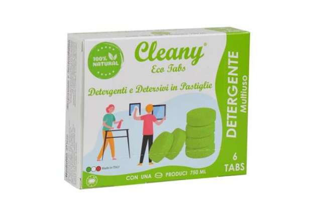 Immagine di Detergente multiuso igienizzante in pastiglie CLEANY Eco tabs pino - conf. 6 pz - CLT100