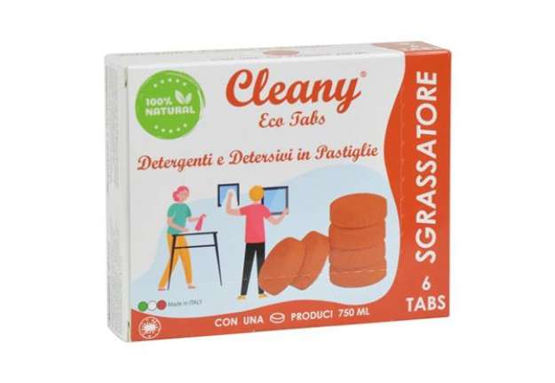 Immagine di Sgrassatore universale igienizzante in pastiglieCLEANY Eco tabs pesca - conf. 6 pz - CLT400