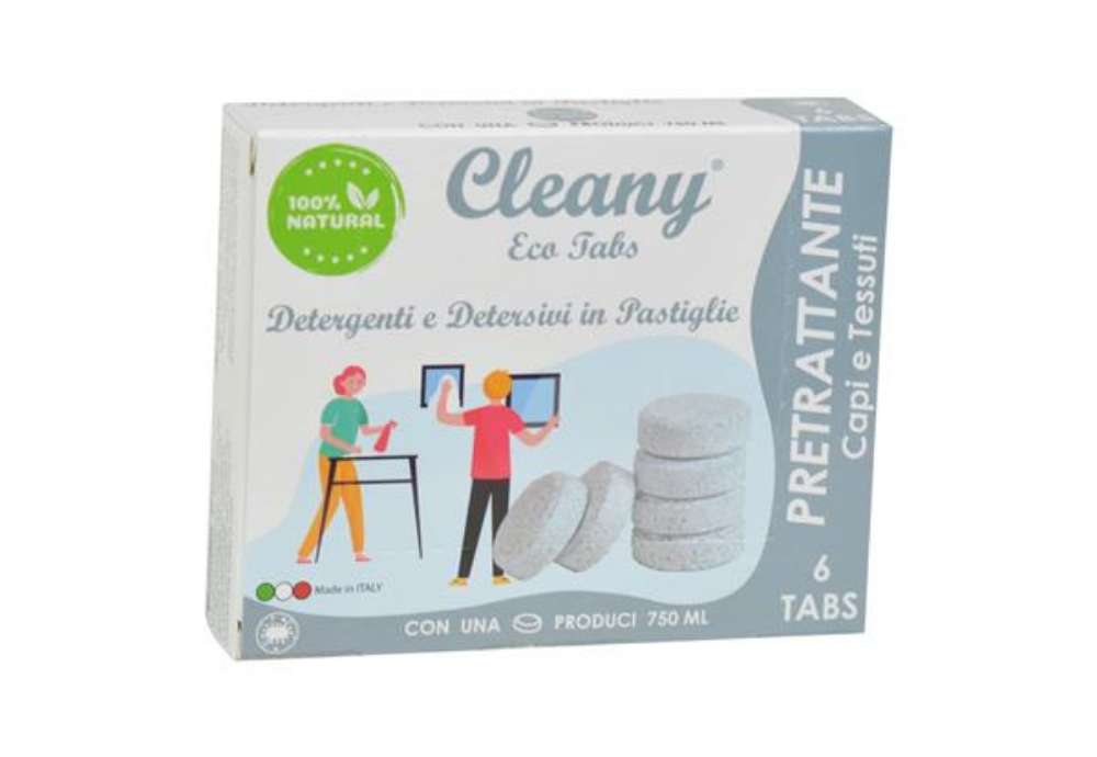 Immagine di Pretrattante igienizzante capi e tessuti in pastiglie CLEANY Eco tabs neutro - conf. 6 pz - CLT700