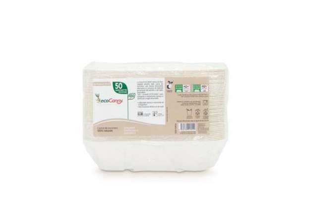 Immagine di Vaschetta patatine bio-compostabile ecoCanny Take Away bianco 173x123x40 mm conf. 50 pz - ECO-T12PCA