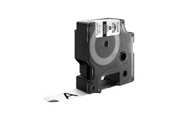 Immagine di Nastro in vinile per etichettatrice Rhino - colore nero/bianco Dymo 19 mm x 5,5 mt - 18445