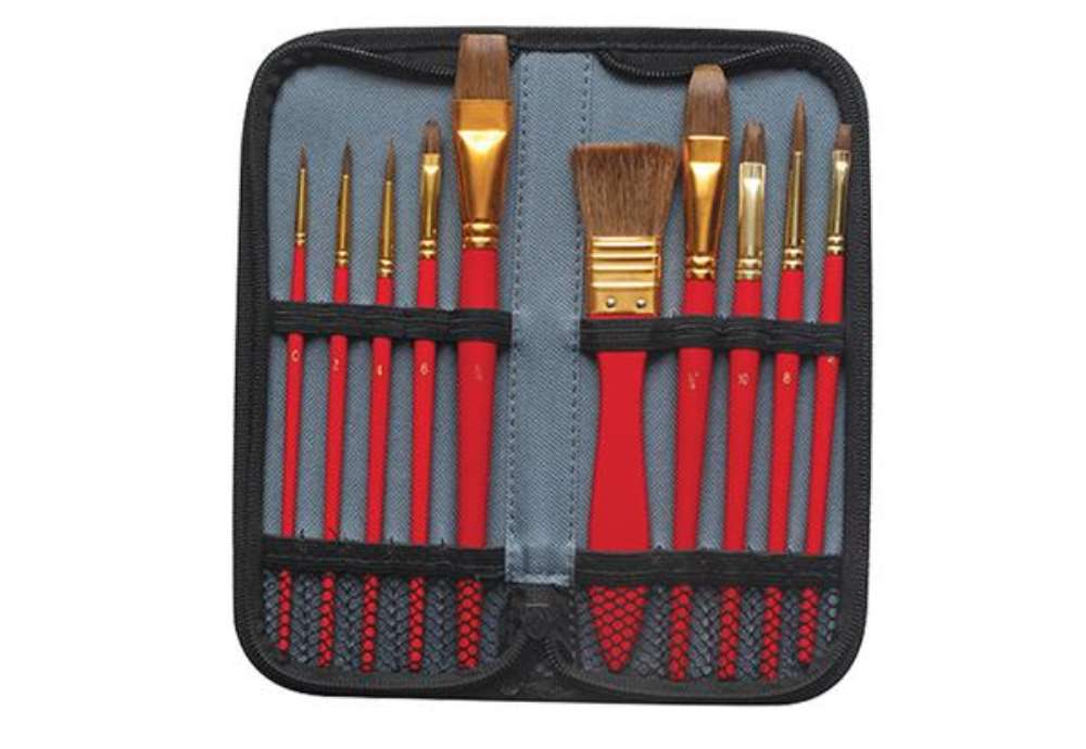 Immagine di Pennello in pony - per acquerello - DOM - astuccio 10 pennelli assortiti