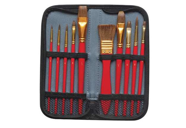 Immagine di Pennello in pony - per acquerello - DOM - astuccio 10 pennelli assortiti