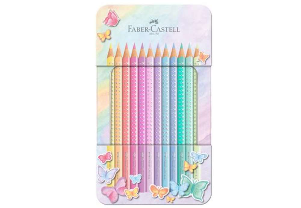 Immagine di Astuccio matite colorate Sparkle Pastel - colori assortiti - Faber-Castell - conf. 12 pezzi