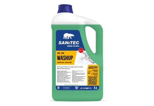 Immagine di Detergente liquido al profumo di limone verde Washup Sanitec 5 L / 5,1 Kg 1240