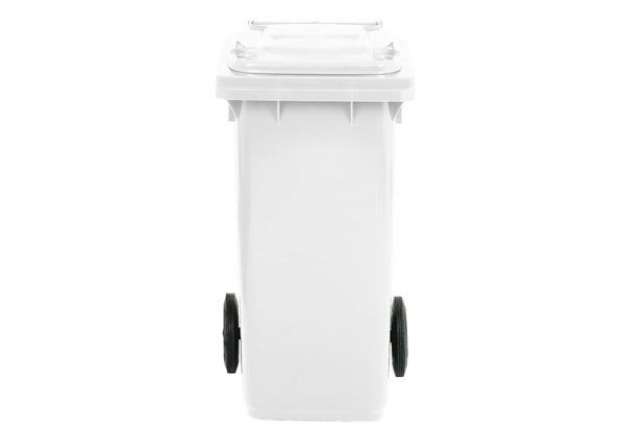 Immagine di Bidone carrellato per raccolta differenziata 120 lt con coperchio PEHD Mobil Plastic bianco - 1/120/