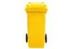 Immagine di Bidone carrellato per raccolta differenziata 120 lt con coperchio PEHD Mobil Plastic giallo - 1/120/