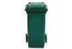 Immagine di Bidone carrellato per raccolta differenziata 120 lt con coperchio PEHD Mobil Plastic verde scuro - 1