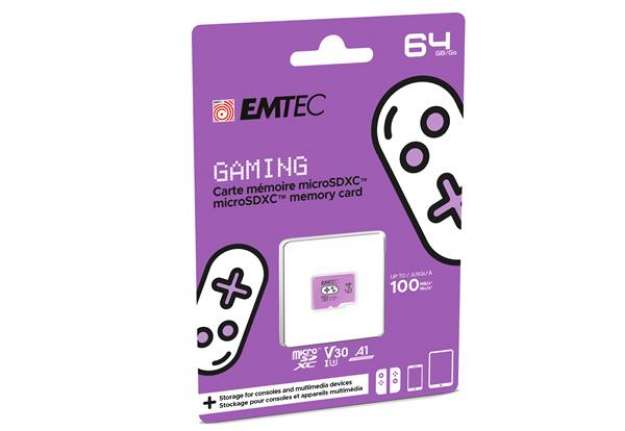 Immagine di Emtec - mSD Gaming UHS-I U3 V30 A1 - Viola - 64GB - EMTSDM64GXCU3G