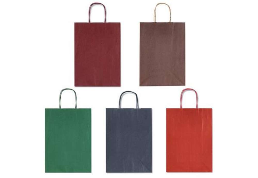 Immagine di Borsa Allegra su carta kraft bianca colori dark assortiti conf. 25 pz Rex-Sadoch 16x8x21 cm - SDF16D
