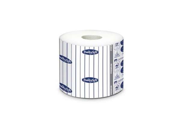 Immagine di Carta igienica fascettata Premium 2 veli 190 strappi pura cellulosa - formato hotel Bulkysoft - conf