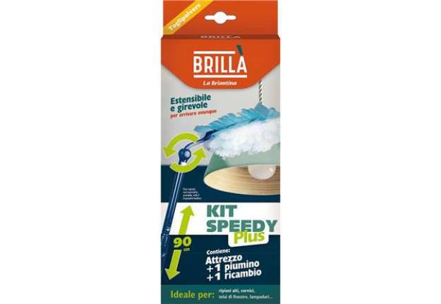 Immagine di Catturapolvere con manico allungabile Speedy Plus Brillà 1 manico + 2 piumini ATT02714A