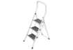 Immagine di Sgabello in acciaio Superstep - bianco/grigio - per parquet Gierre 3 gradini - 0,47x0,75xH.1,30 m -