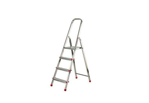 Immagine di Scala in alluminio Scalamìa rinforzata Gierre 4 gradini - 0.44x0.82xH.1.41 m AL140