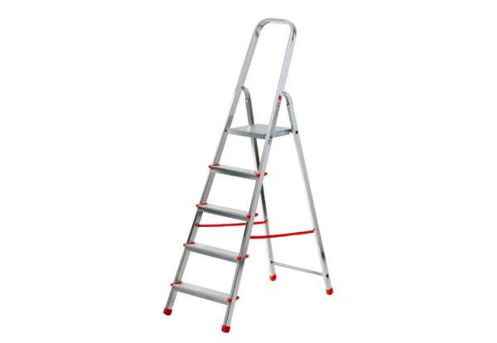 Immagine di Scala in alluminio Scalamìa rinforzata Gierre 5 gradini - 0.46x1.06xH.1.63 m AL150