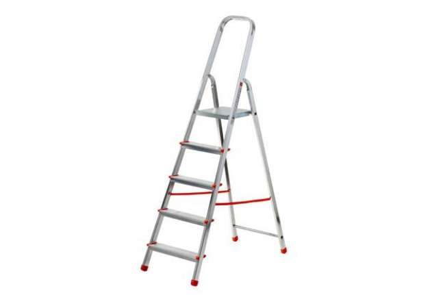 Immagine di Scala in alluminio Scalamìa rinforzata Gierre 5 gradini - 0.46x1.06xH.1.63 m AL150