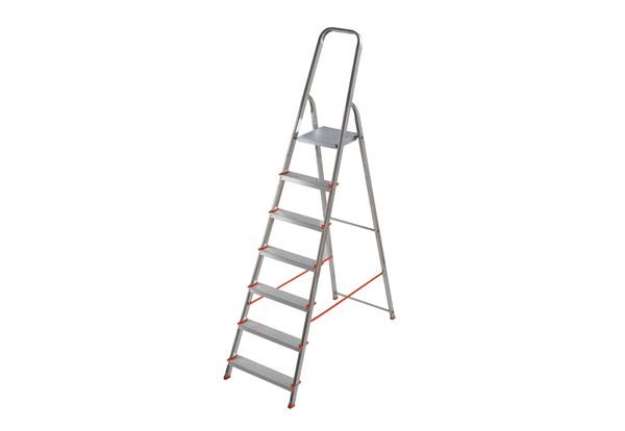 Immagine di Scala in alluminio Scalamìa rinforzata Gierre 7 gradini - 0.51x1.27xH.2.02 m AL170