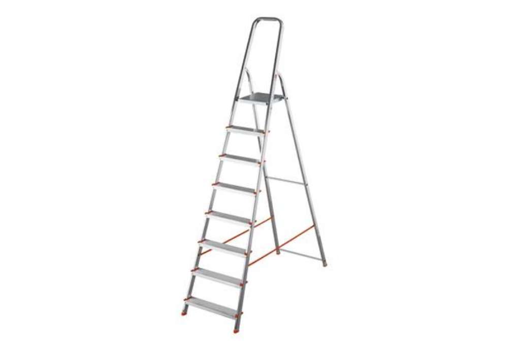 Immagine di Scala in alluminio Scalamìa rinforzata Gierre 8 gradini - 0.53x1.41xH.2.23 m AL180