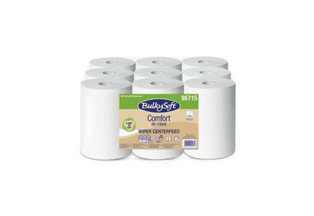 Immagine di Asciugamani in rotoli  Bulkysoft Comfort a estrazione interna - 200 strappi - 2 veli - 30 cm x 60 m