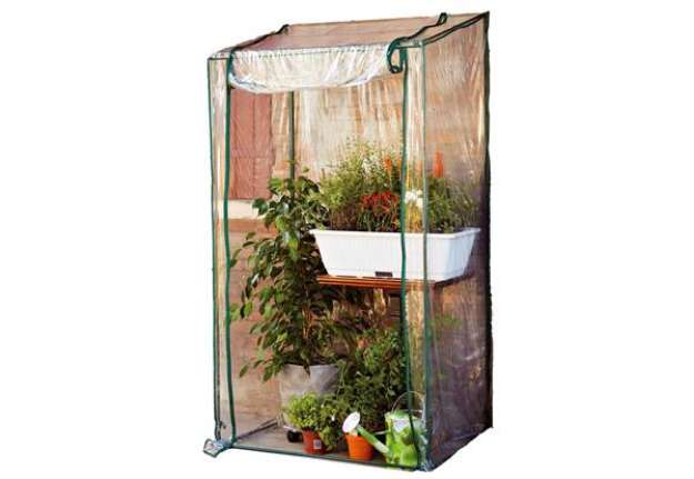 Immagine di Serra Buganvillea - senza ripiani - 100 x 170/190 cm - PVC - verde/trasparente - Verdemax