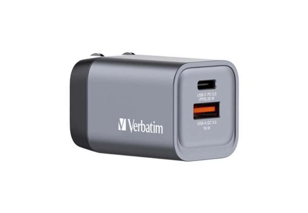 Immagine di Adattatore da viaggio GNC-35 - 1x USB-C PD 35W, 1x USB-A QC 3.0 35W - Verbatim - 32200