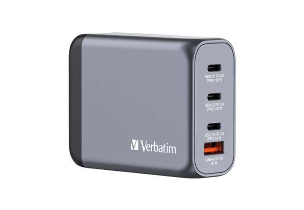 Immagine di Adattatore da viaggio GNC-100 - 2x USB-C PD 1x USB-C PD 65W, 1x USB-A QC 3.0 100W - Verbatim - 32202