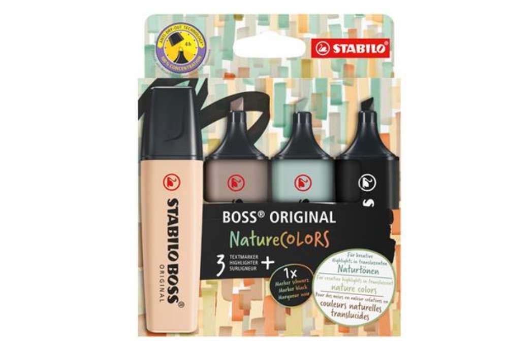 Immagine di Evidenziatore Stabilo Boss NatureColors - punta a scalpello - colori assortiti - Stabilo - astuccio
