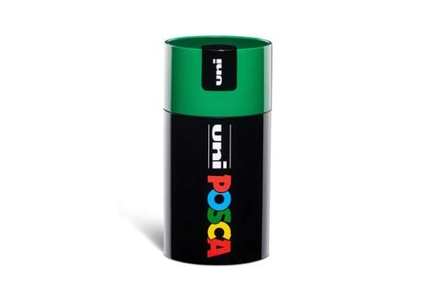 Immagine di Gift Box marcatore a tempera punta media colori assortiti Uni Posca tappo barattolo verde - M 840085