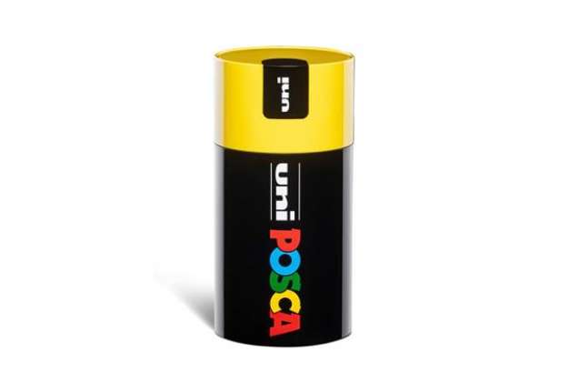 Immagine di Gift Box marcatore a tempera punta media colori assortiti Uni Posca tappo barattolo giallo - M 84008