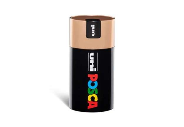 Immagine di Gift Box marcatore a tempera punta media colori assortiti Uni Posca tappo barattolo bronzo - M 84008