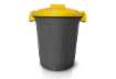 Immagine di Bidone 25 litri dotato di coperchio e due chiusure esterne PP Mobil Plastic giallo - 105/25-GIA