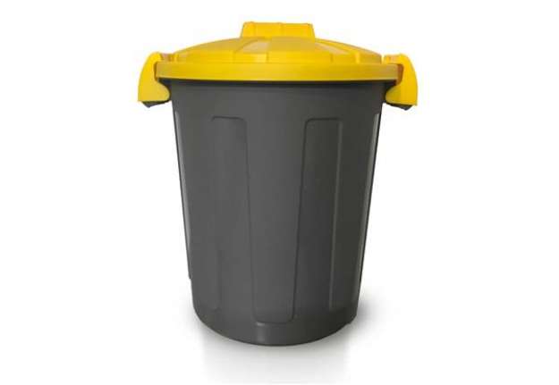 Immagine di Bidone 25 litri dotato di coperchio e due chiusure esterne PP Mobil Plastic giallo - 105/25-GIA
