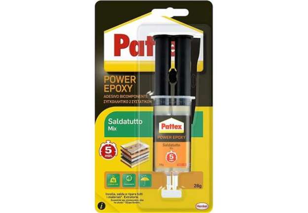 Immagine di Saldatutto Pattex Power Epoxy trasparente - siringa da 28 g - 2751315