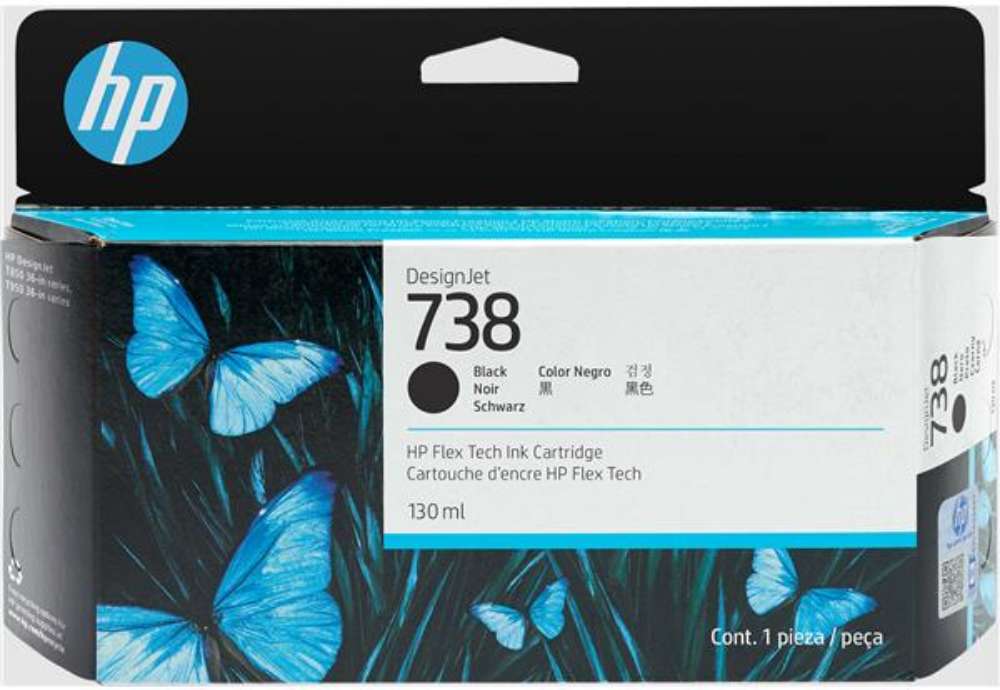 Immagine di Hp originale - Cartuccia Ink DesignJet 738 - Nero - 498N4A - 130ml
