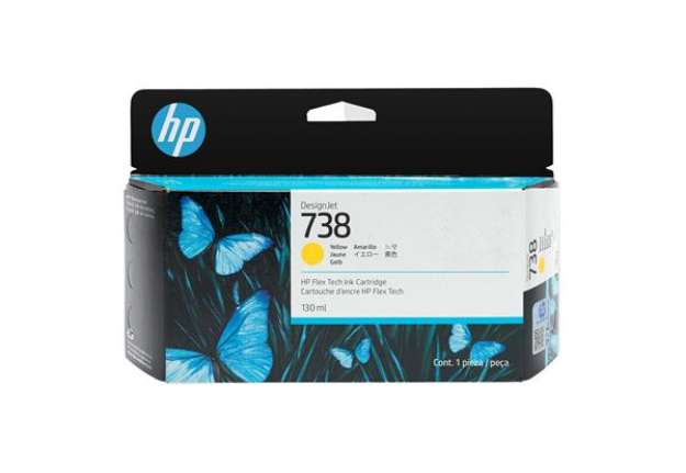Immagine di Hp originale - Cartuccia Ink DesignJet 738 - Giallo - 498N7A - 130ml